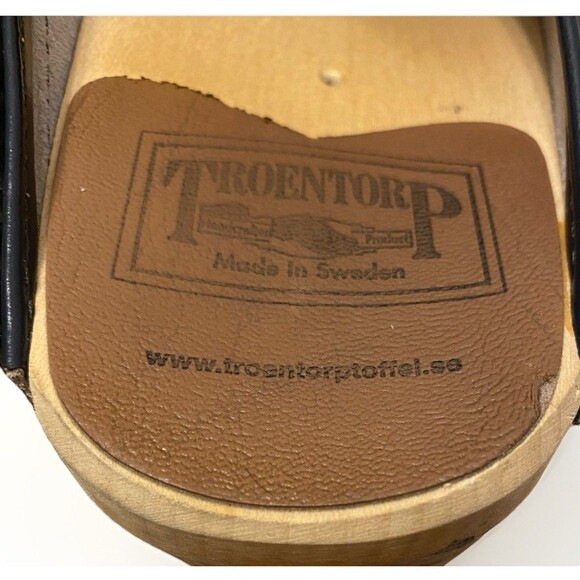 TROENTORP Raphael Blue Clogs Sz 42 Classic Swedish Leather Strap/ Buckle Mules - Picture 7 of 10